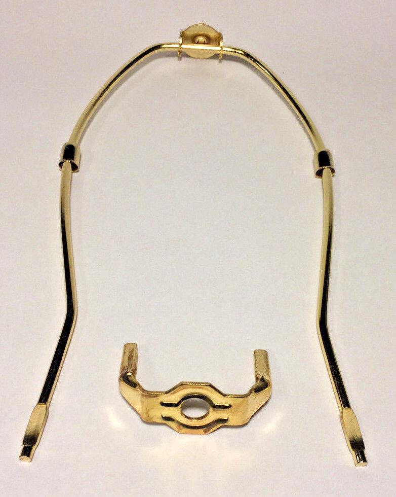 New 10" Brass Lamp HARP Shade Holder w/Base for Lamp Repair #HAR60 - Stone Door Lamps