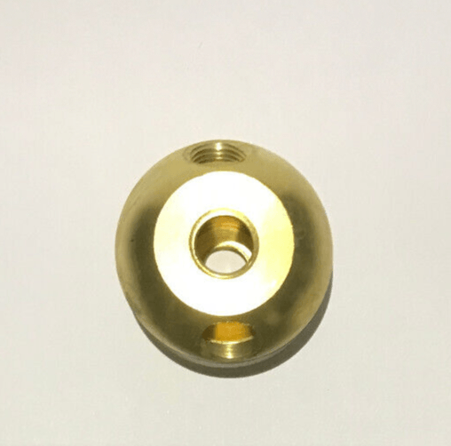New Large Unfinished Turned Brass 2 Pc. Lamp Cluster Body, 2 Bottom Holes, 1/8F - Stone Door Lamps