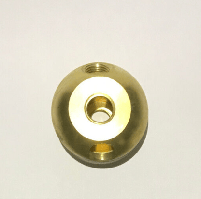 New Large Unfinished Turned Brass 2 Pc. Lamp Cluster Body, 2 Bottom Holes, 1/8F - Stone Door Lamps