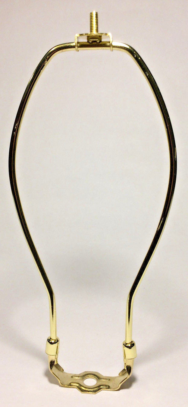 New 9 1/2" Brass Plated Heavy Duty Lamp Harp w/ Base & Protective Coating #HAR45