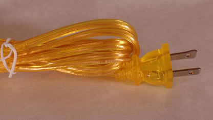 NEW 16' Clear Gold 18/2 Plastic Covered Lamp Cord Plug Set SPT - 2,U.L., #CS842 - Stone Door Lamps