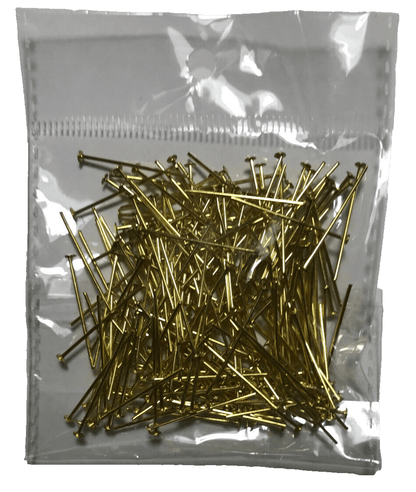 New 1" Chandelier Crystal Prism Pins With Head, Brass Finish, 1 oz., 230 pcs - Stone Door Lamps