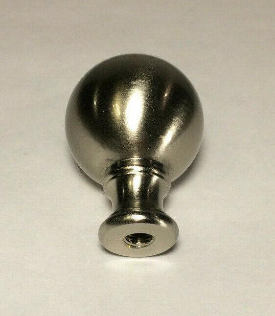New Cast Brass Sphere Lamp Harp Finial With Nickel Finish 1 3/4" ht. LF081N - Stone Door Lamps