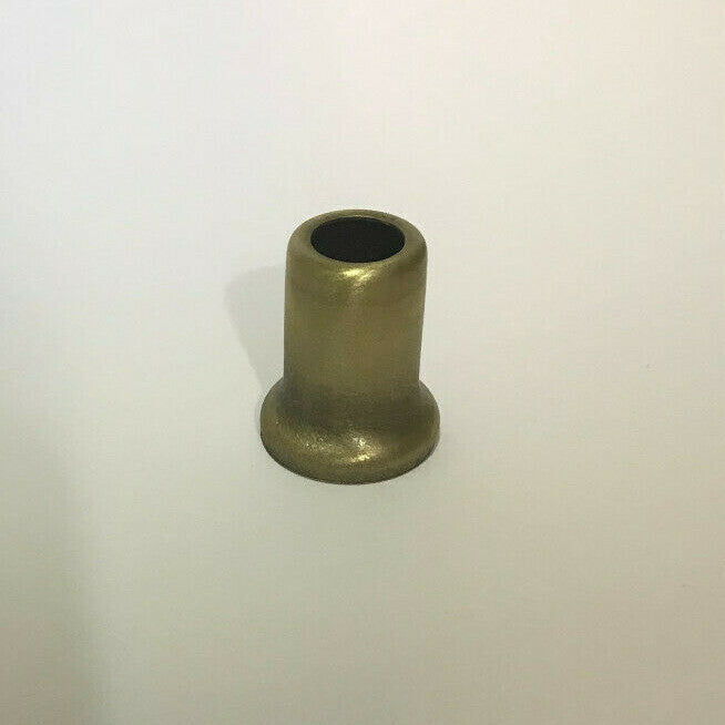 New Antique Brass Stamped Steel Lamp Neck, 1/8IP (3/8") Slip, 1" Ht., #AN963A