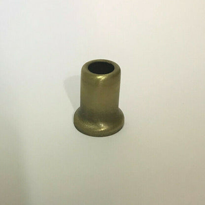 New Antique Brass Stamped Steel Lamp Neck, 1/8IP (3/8") Slip, 1" Ht., #AN963A
