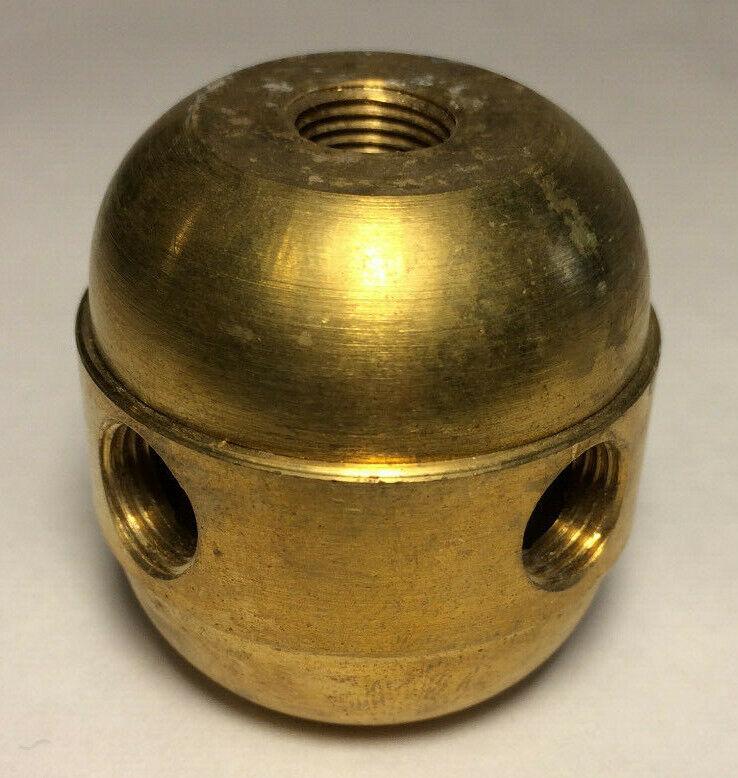 New Large Turned Brass 2 Pc. Cluster Body, 4 Light, 1/8F Tap, Unfinished #CB452A - Stone Door Lamps