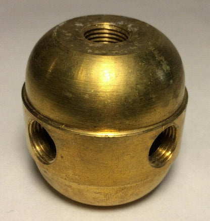 New Large Turned Brass 2 Pc. Cluster Body, 4 Light, 1/8F Tap, Unfinished #CB452A - Stone Door Lamps