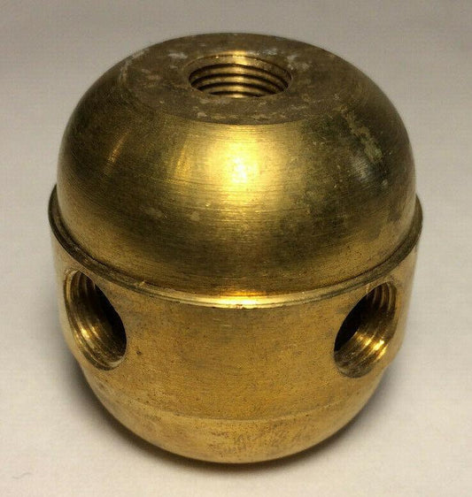 New Large Turned Brass 2 Pc. Cluster Body, 4 Light, 1/8F Tap, Unfinished #CB452A - Stone Door Lamps