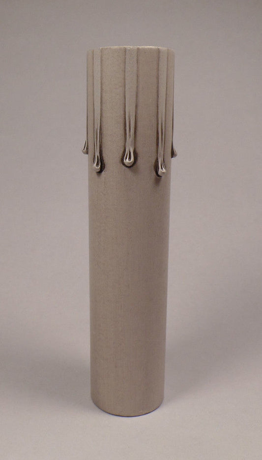 6" Silver Leaf Paper Board Candle Chandelier Lamp Socket Cover Candelabra CC973K