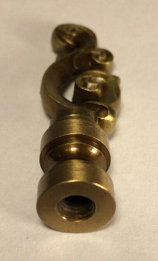 New 2 5/8" Scroll Cast Metal Lamp Harp Finial, Antique Finish, 1/4 - 27F #LF072A - Stone Door Lamps