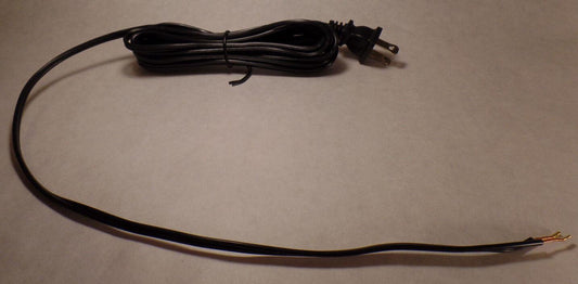 NEW 12' Black Lamp Cord Set w/ Plug 18/2 Plastic Covered SPT - 1,U.L. Listed, #724 - Stone Door Lamps