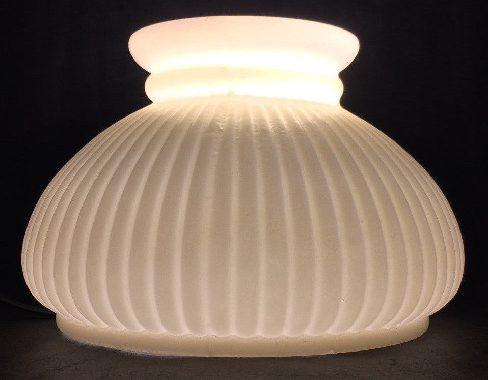 New 7" Rib Glass Student Lamp Shade With Cream Background #7S618