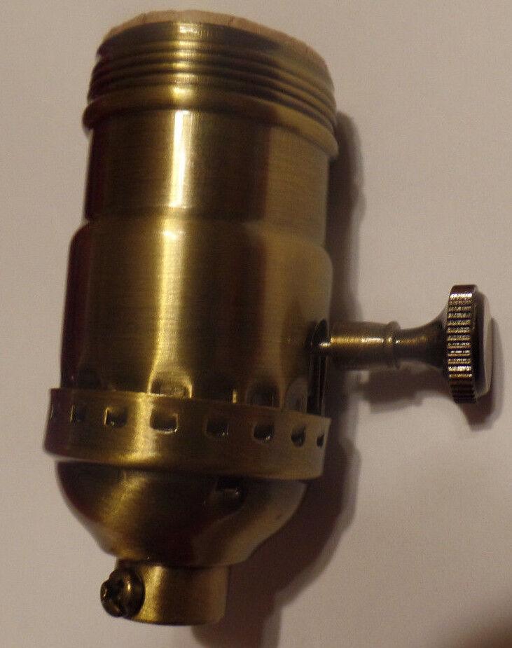 3 - way Uno Thread Antique Brass Early Electric Industrial Style Lamp Socket 270A - Stone Door Lamps