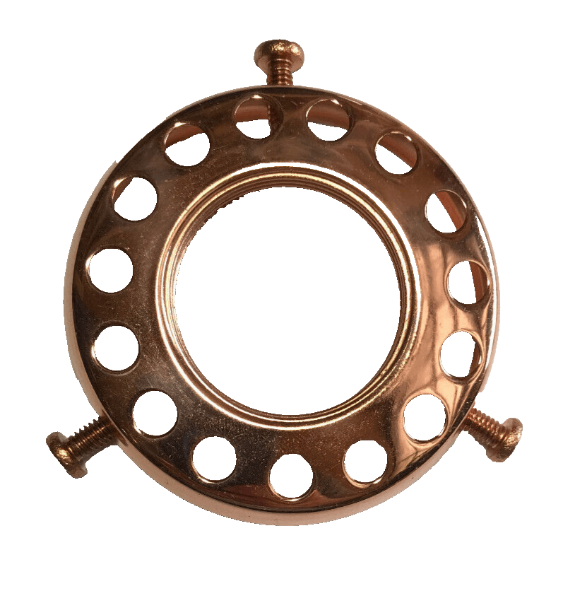 New 2 1/4" Fitter Screw On Uno Shade Holder, Polished Copper Finish #SH786C - Stone Door Lamps