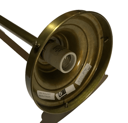 New Brass Pendant Fixture W/ 6" Shade Holder, Antique Brass Finish, 27" Drop Max - Stone Door Lamps