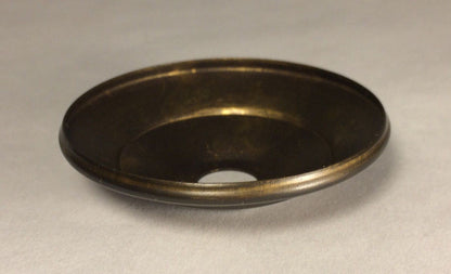 New 1 3/8" Solid Spun Brass Vase Lamp Cap, Vase Plate, Antique Brass Finish 600A