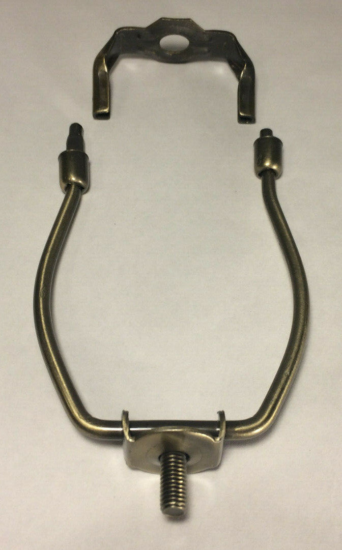 New 5 1/2" Miniature Lamp Harp, Antique Brass Finish For Small Lamps Reg. Weight