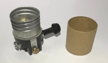 New On/Off Turn Knob Lamp Socket Interior With Insulator, E26, Short Mandrel 201 - Stone Door Lamps