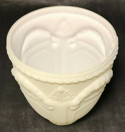 New Satin White Early Style Embossed Wreath Fixture Shade, 2 1/4" Fitter, #FS407