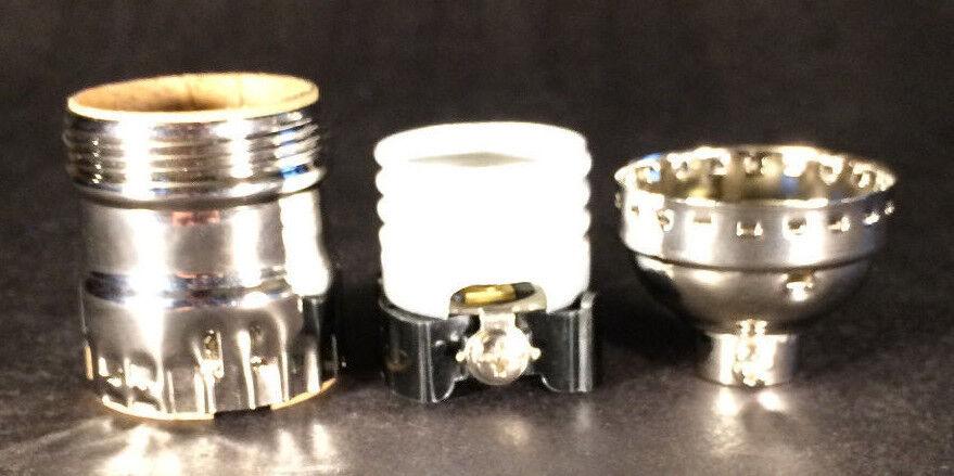 Brass Short Keyless Early Electric Industrial Style Nickel Uno Lamp Socket #290N - Stone Door Lamps