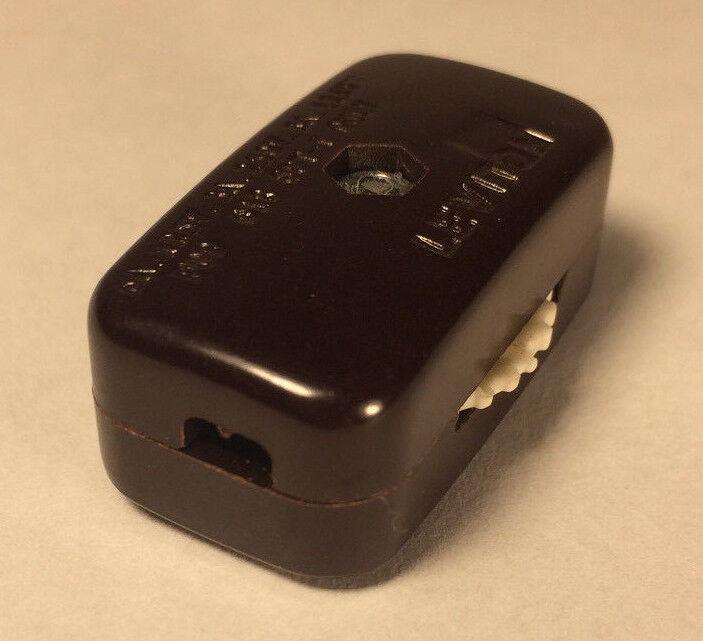 NEW LEVITON BROWN SPT - 1 ROTARY ON - OFF LAMP CORD SWITCH LAMP PART #RS400 - Stone Door Lamps