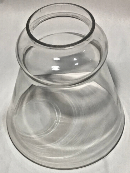 New 2 1/4" Fitter Clear Glass Fixture Lamp Shade, 5 1/8" Heght, 5 3/4" Dia.