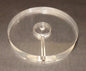 New 4" Diameter Clear Round Acrylic Lamp Base w/ Center Hole & Side Outlet - Stone Door Lamps