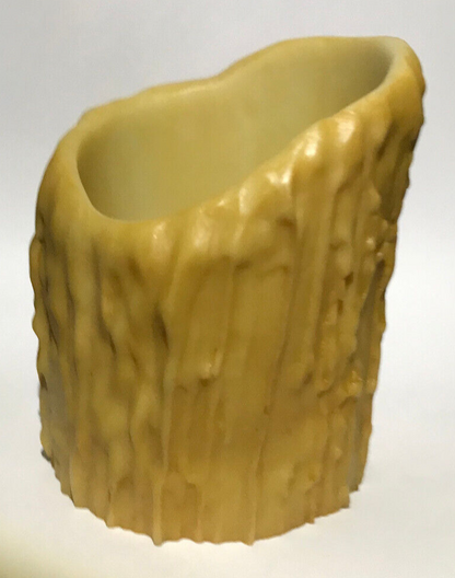 New 4" Ht. Large 3" Diameter Antique Gold Melting Resin Candle Cover #CC982A