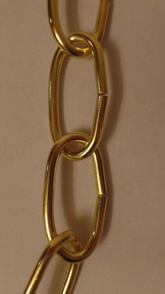 New 3' Brass Plated 10 Gauge Steel Chandelier Fixture Oval Lamp Chain #FC995 - Stone Door Lamps