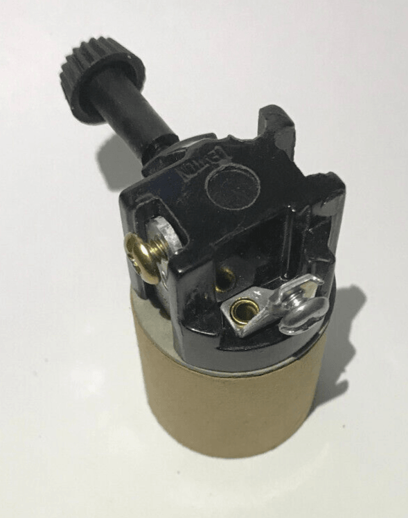 New On/Off Turn Knob Lamp Socket Interior With Insulator, E26, Short Mandrel 201 - Stone Door Lamps