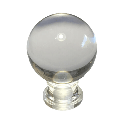 New Clear Acrylic Ball Lamp Harp Finial, 1 3/4" ht. 1/4 - 27F Tap (1/4") #LF390 - Stone Door Lamps