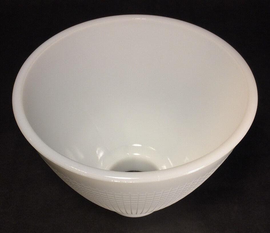 NEW White Opal Milk Glass 6" Floor Table Oil Lamp IES Reflector Waffle Shade - Stone Door Lamps