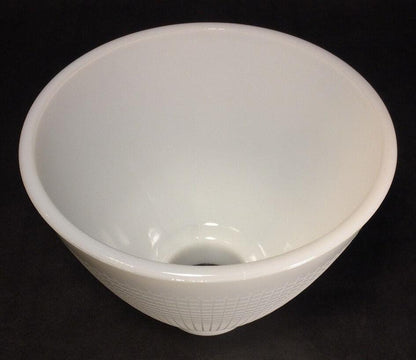 NEW White Opal Milk Glass 6" Floor Table Oil Lamp IES Reflector Waffle Shade - Stone Door Lamps