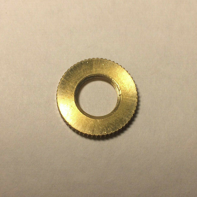 New Unfinished Brass Knurled Locknut, 1/4F (1/2" I.D.) Threads, 1" O.D. #LN715