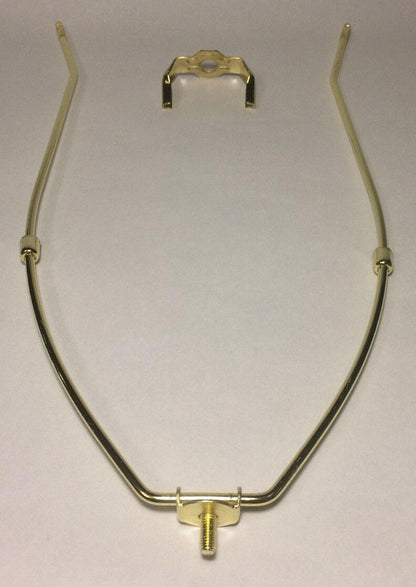 New 12" Brass Lamp HARP Shade Holder w/Base for Lamp Repair, Regular weight - Stone Door Lamps