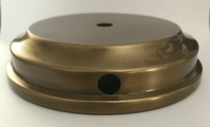 New 4" Diameter Lamp Base, Modern Style Solid Spun Brass, Flared Antique Finish - Stone Door Lamps
