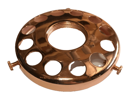 New 3 1/4" Fitter Screw On Uno Shade Holder, Polished Copper Finish #SH727C - Stone Door Lamps