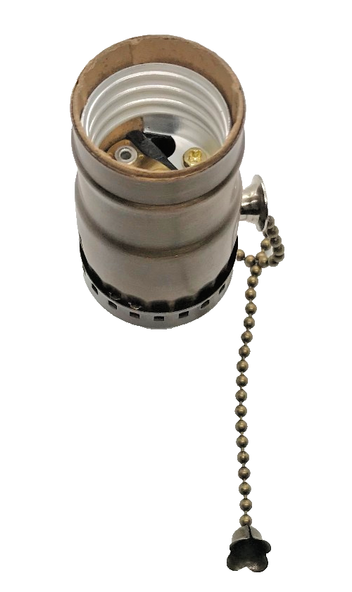 New On/Off Pull Chain Lamp Socket, Solid Brass, Antique Bronze Finish #SO286B