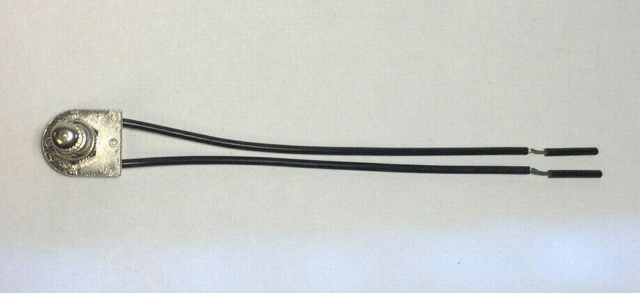 New Tall Nickel Rotary Canopy Switch, 5/8" Shank, 6" Long Wire Leads RS406N - Stone Door Lamps