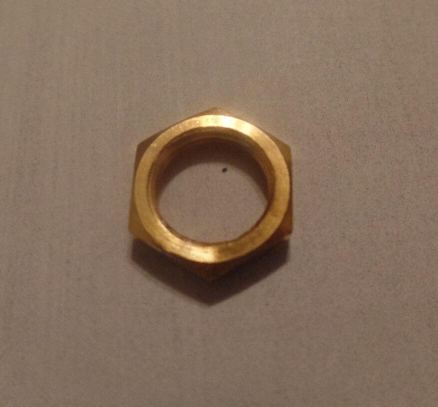 LOT OF 6 BRASS HEX NUTS HEXAGON LOCKNUT 1/8F Ceiling Canopy Lamp Part #LN700 - Stone Door Lamps