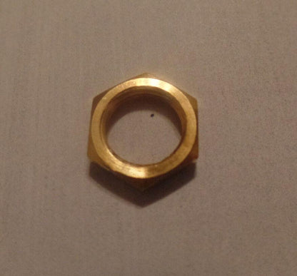 LOT OF 6 BRASS HEX NUTS HEXAGON LOCKNUT 1/8F Ceiling Canopy Lamp Part #LN700 - Stone Door Lamps