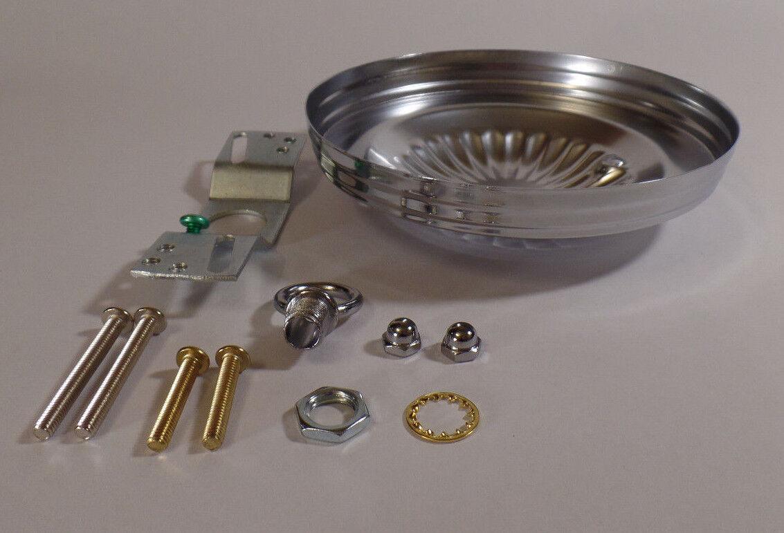 5" Nickel Plated Steel Ceiling Canopy Kit For Fixtures w/ Hardware #CA801N - Stone Door Lamps