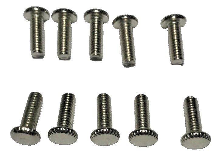 New Lot Of 10 Steel 1/2" Long Nickel Plated Finish Thumbhead Screws 8/32 Thread