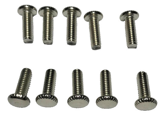 New Lot Of 10 Steel 1/2" Long Nickel Plated Finish Thumbhead Screws 8/32 Thread