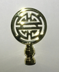 New 2 3/4" Brass Oriental Lamp Finial, Polished & Lacquered, 1/4-27F #BF161