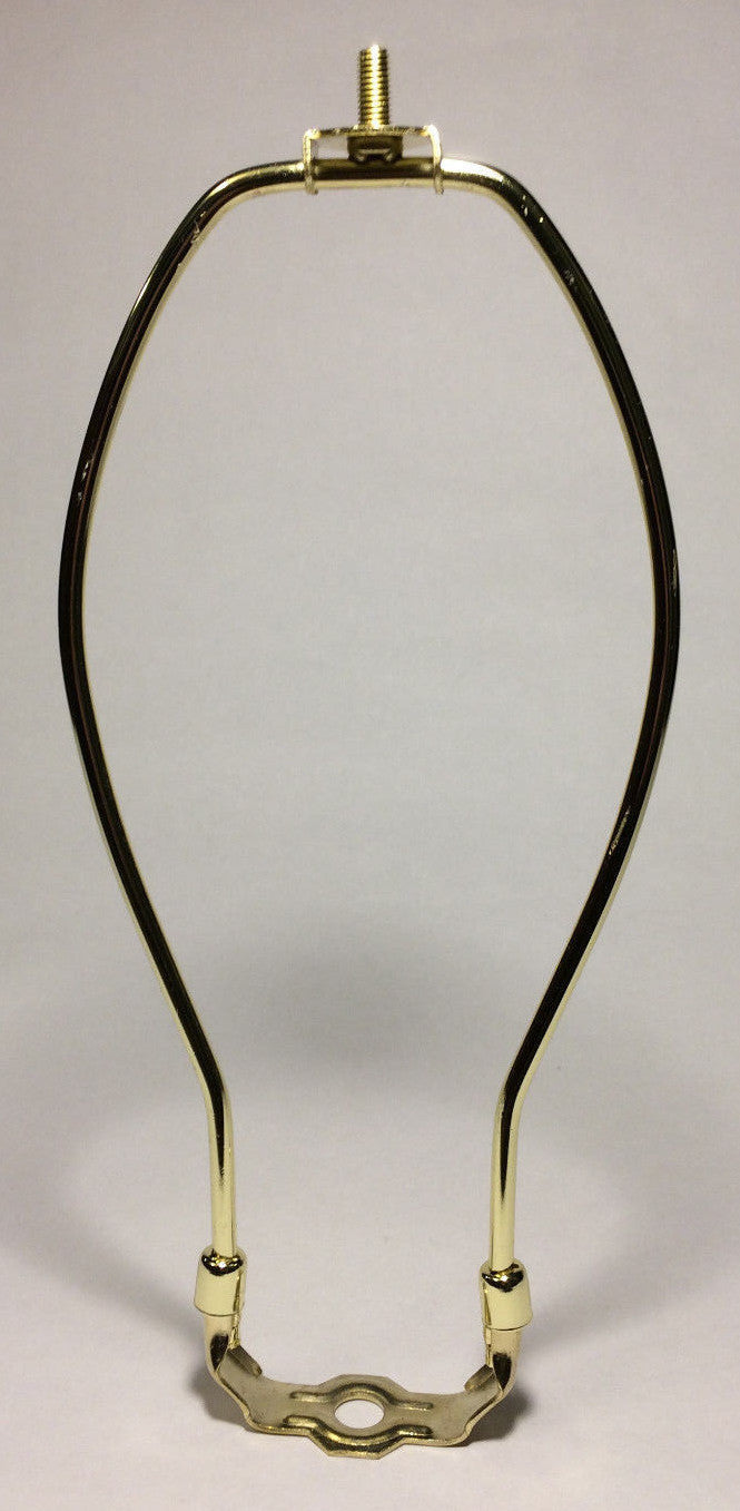 New 10 1/2" Brass Plated Lamp Harp w/ Base & Protective Coating Heavy Duty HAR47