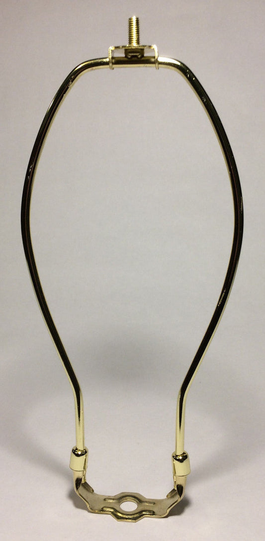 New 10 1/2" Brass Plated Lamp Harp w/ Base & Protective Coating Heavy Duty HAR47