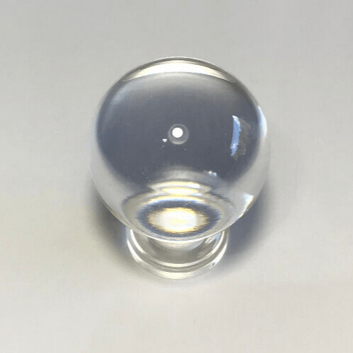New Clear Acrylic Ball Lamp Harp Finial, 2 1/8" ht. 1/4 - 27F Tap (1/4") #LF391 - Stone Door Lamps
