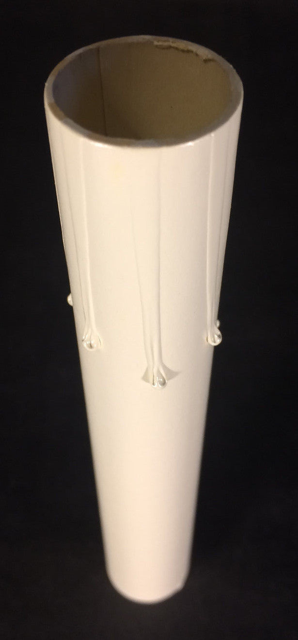 New 6" Ivory Tinted Antique Style Candle Cover w/ Drips, Candelabra (7/8" O.D.)