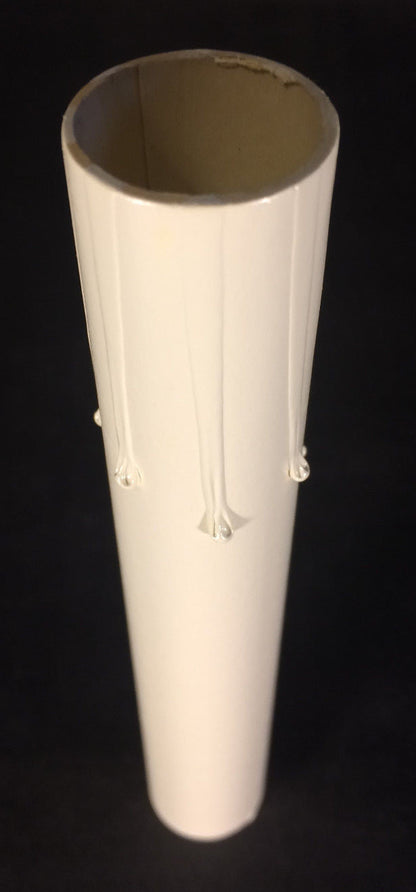 New 6" Ivory Tinted Antique Style Candle Cover w/ Drips, Candelabra (7/8" O.D.)